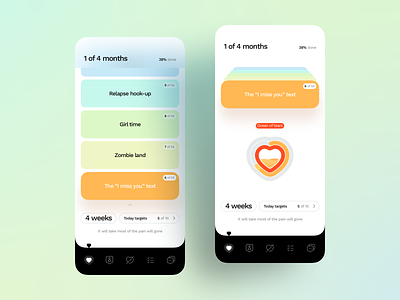 Self-Care Mobile App app break up care design divorce health ios mental mobile psychology self separate stress therapy ui ux wellness