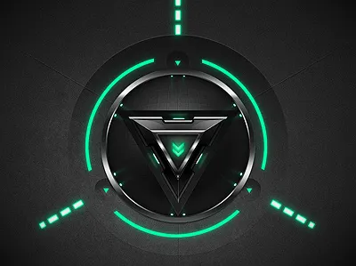 Whaou Effect button button dial glow green interface light metal neon slick triangle