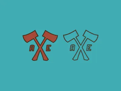 Axe arborist blade cut fire hatchet illustration logo tool tree