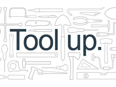 Tool up. freeagent helvetica illustration