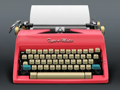Retro Typewriter (with paper) icon pink retro retro typewriter typewriter