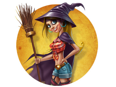 Nadia (halloween edition) character dog facebook fisher game halloween illustration yellow
