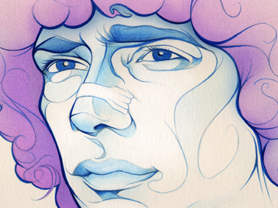 Marco Simoncelli character illustration portrait watercolor