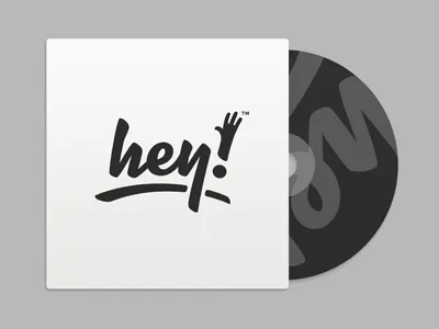 Hey CD black cd cover custom disc dvd hand hey lettering logotype typography white
