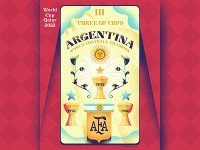 :::Argentina: World Football Champion 2022::: argentina card cup football illustration winner world cup