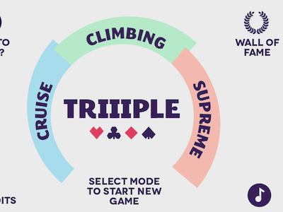 Triiiple main menu - wip card game iphone menu triiiple