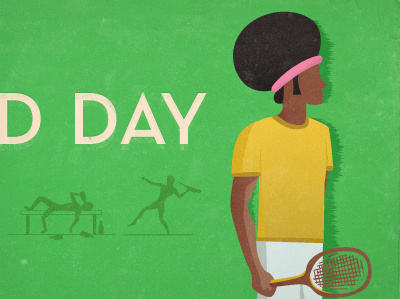 Field Day Graphic athletics field green grunge headband illustration tennis