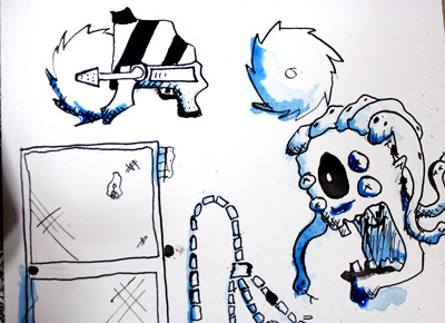 Weapons Duo grafighters ink water color weapons