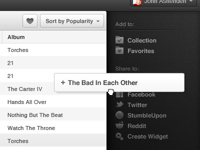 Sharing button layout media osx player ui