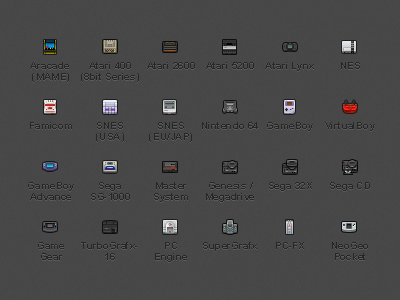 16 Pixels But Not 16-Bit 32x application arcade atari 2600 atari 400 atari 5200 emulation famicom game gear gameboy gameboy advance genesis lynx mame master system megadrive neogeo pocket nintendo 64 openemu pc engine pc fx sega sega cd sg 1000 sidebar snes super nintendo supergrafx turbografx 16 virtualboy
