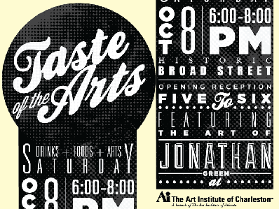 Taste of the Arts Rack Card gotham texture typography univers vintage