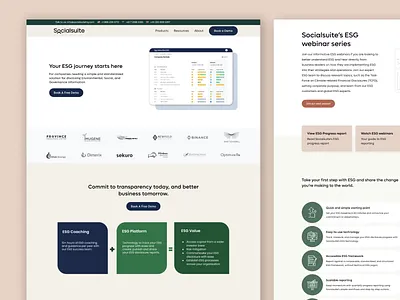 ESG & Social Impact Reporting Landing Page design eco esg graphic design landing page one pager sustainability sustainability reporting ui ux website design