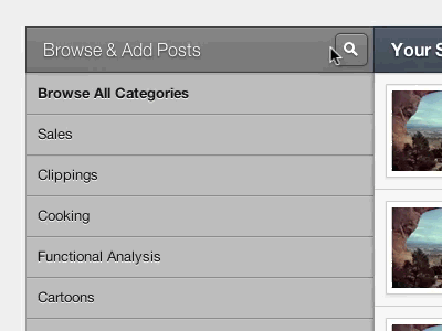 Slippity slide. animation helvetica list search slide