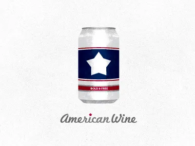American wine/beer american beer blue logo red white