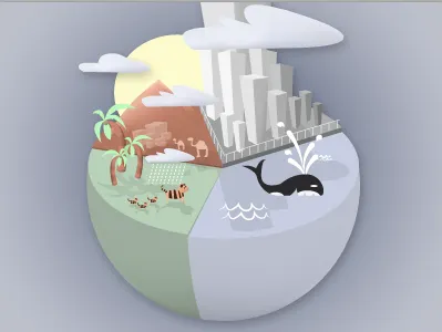 Little Big Bang camel charity palm tiger vector whale world