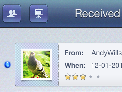 New Pigeon application iphone iphone 4 jelly labs pinky von pout retina retina display user interface visual design
