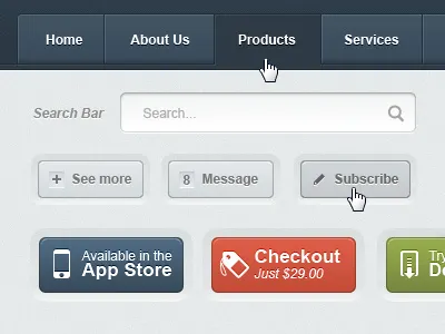 PSD Web UI Elements elements psd ui web