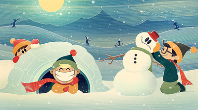 Some Winter Fun fun mountains snow snowman sun winter