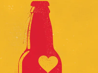 Beerbottle design illustration jsteinberg screen print texture