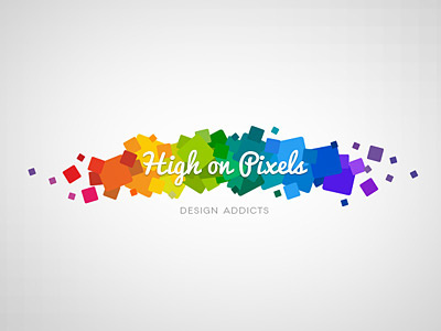 High on Pixels logo logo novecento pacifico pixels rainbow