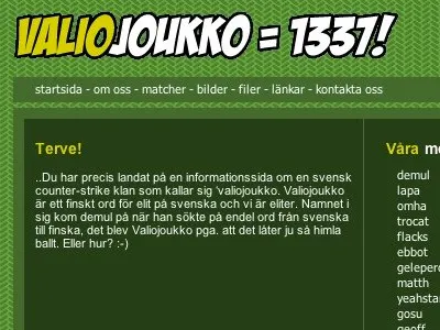 Valiojoukko V.2 clan cs homepage team