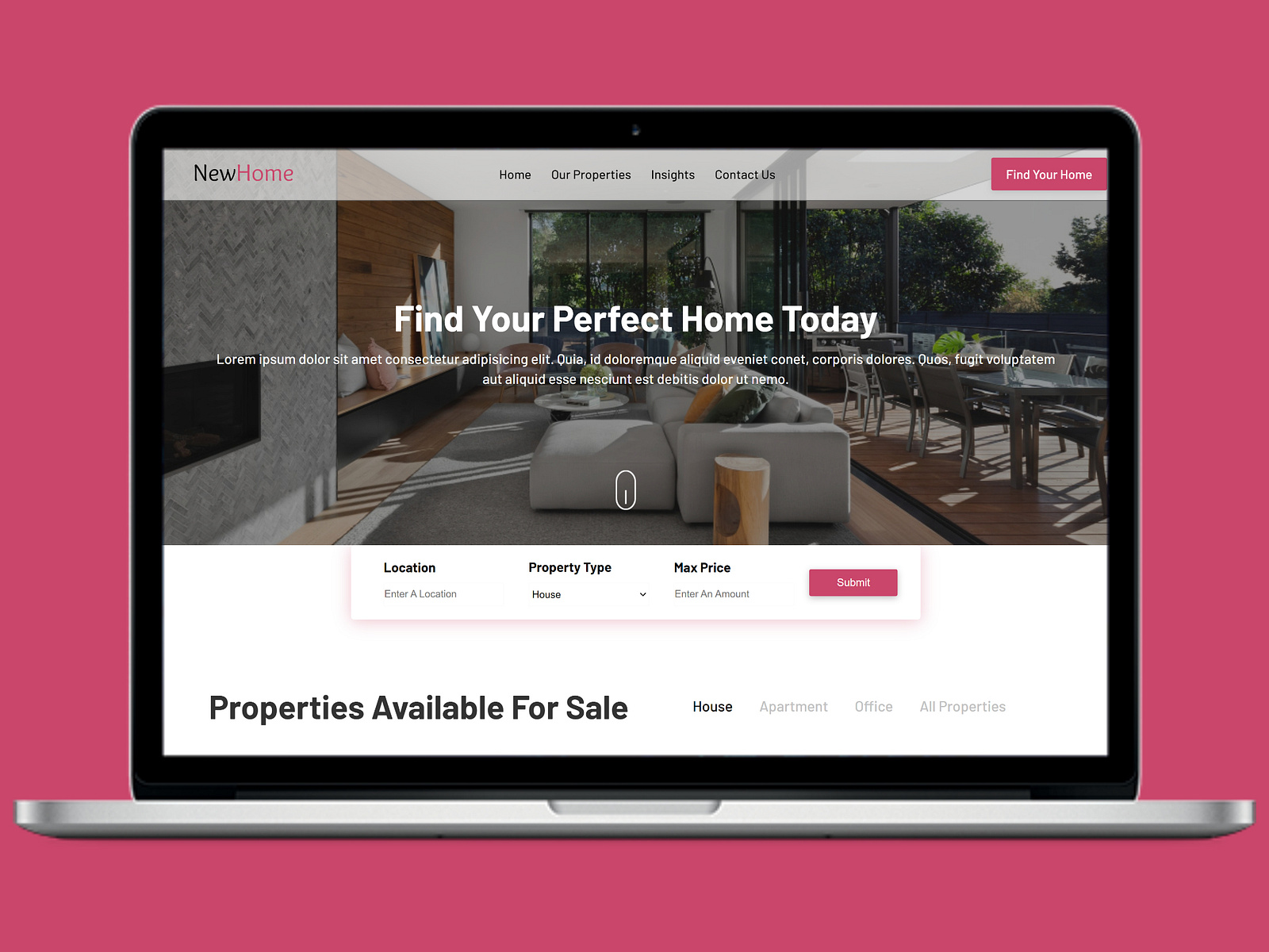 NewHome Real Estate site Template by plate on Dribbble
