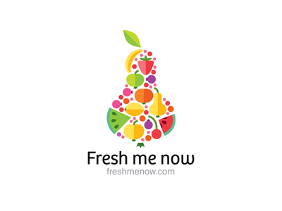 Fresh Me Now ferrethills fresh fruits juice logo multicolor nikita lebedev pear ru ferret