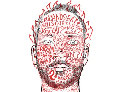 Face Tattoo Drawing illustration lettering red tattoo typography typography iluustration