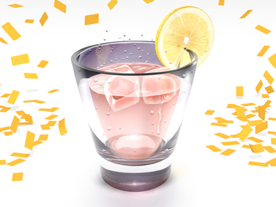 Wrapp Welcome Drink (high res attached) cinema 4d confetti drink ice lemon wrapp