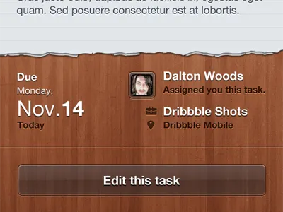 Rule Mobile: Task Details View app due iphone mobile paper project task
