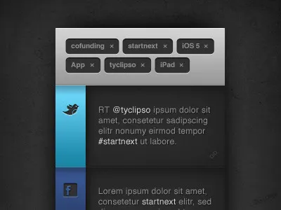 Social Media Ticker social tags ui web widget