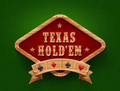Texas Hold'em cards casino games green logotype play poker wood