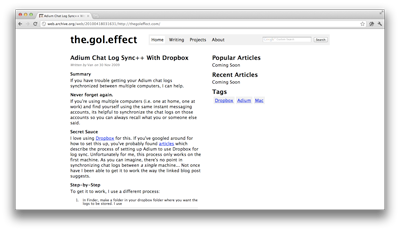 Old Blog minimalism