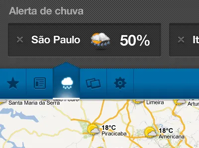 Menu iPad - Climatempo azul blue ipad menu mobile tab weather