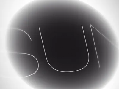 Sun black and white gradient helvetica illustration typography vector