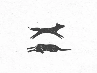 The quick brown fox... dog fox jumping typography