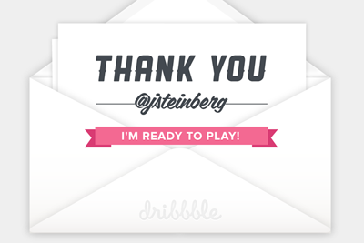 Ready to Play debut envelope thanks