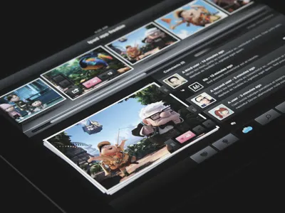 Ipad App Freebie app black blue freebie interface ipad ipad app slider ui