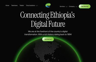 Ethiotelecom homepage design