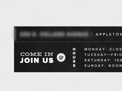 Join Us ampersand deming design footer proxima nova texture web
