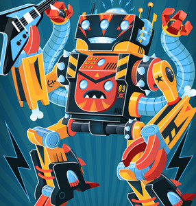 Death Metal guitar robot rock roll