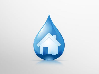 waterdrop blue drop house liquid logo rain water