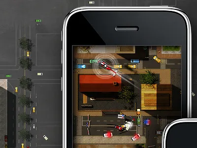 Citycop iPhone Screen button city compass game gps house iphone navigate position street traffic
