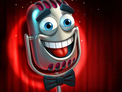 Joketastic artua character illustration microphone