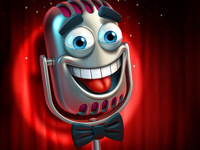 Joketastic artua character illustration microphone
