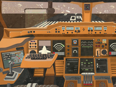 Liquid Shot Co Reto Poster Final a380 clouds cockpit dashbaord dirt grain grunge jet noise orange plane poster retro runway vintage