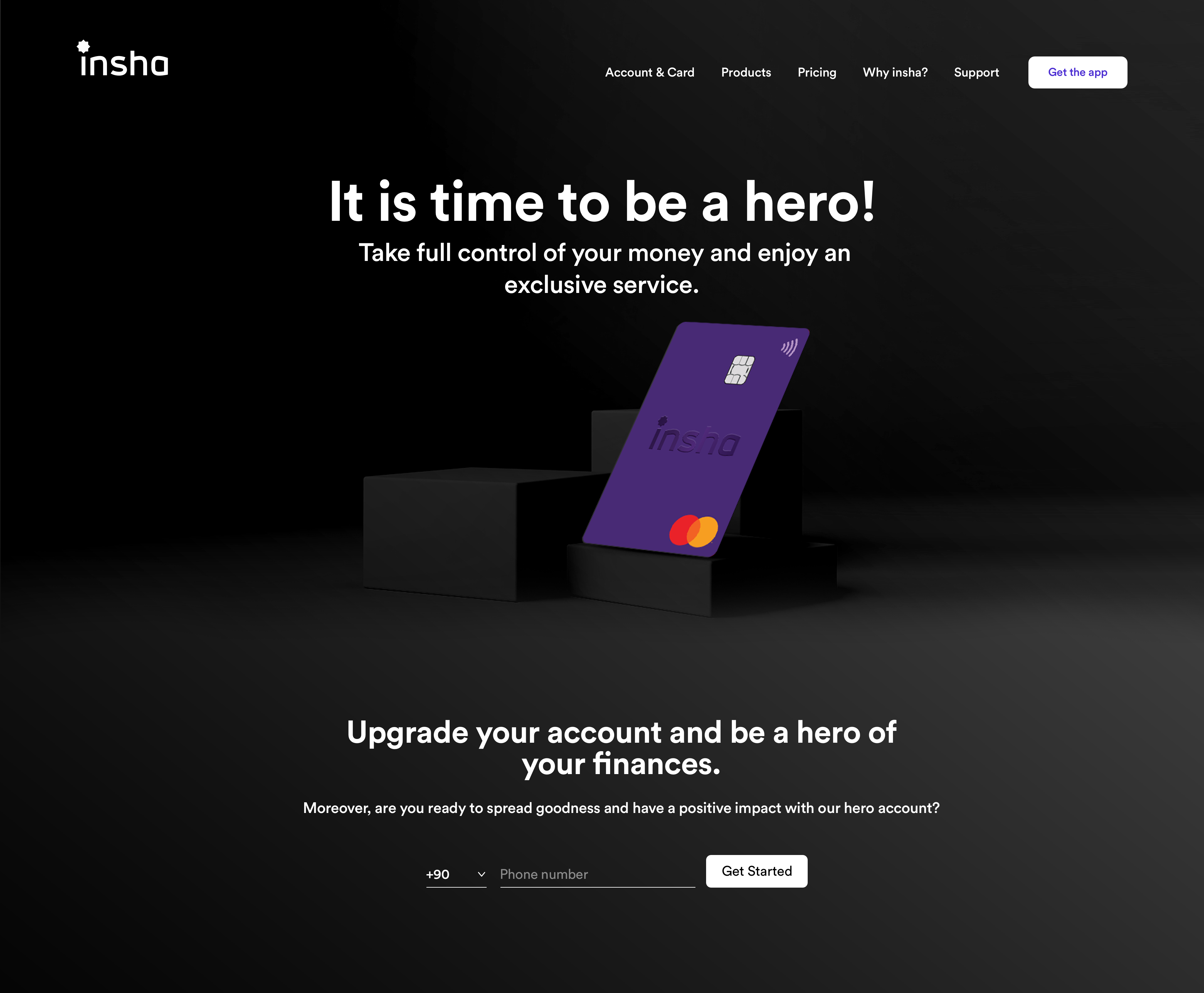 insha web screens banking digital banking landing mobile ui ux web