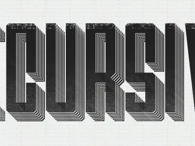 Double, double, boil-a-stubble pattern to get to the other side typography