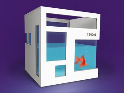 fish house aquarium architecture bubbles fish goldfish house illustration modern water