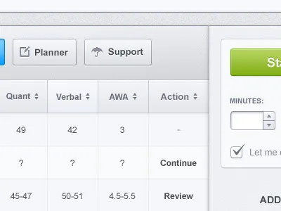Dashboard Tests Table app buttons data grid table ui ux web web app